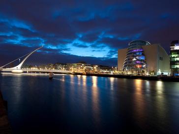 Grand Canal Hotel | Dublin 4 | Convention Centre Dublin lit up at night